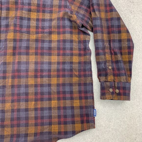 Rowm Button Shirt Mens 2XB Big & Tall Plaid Velvet Long Sleeve Plaid - Picture 4 of 16